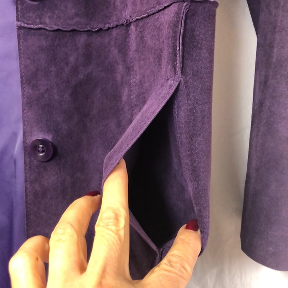 Suede purple coat by John Carlisle - Picture 8 of 9